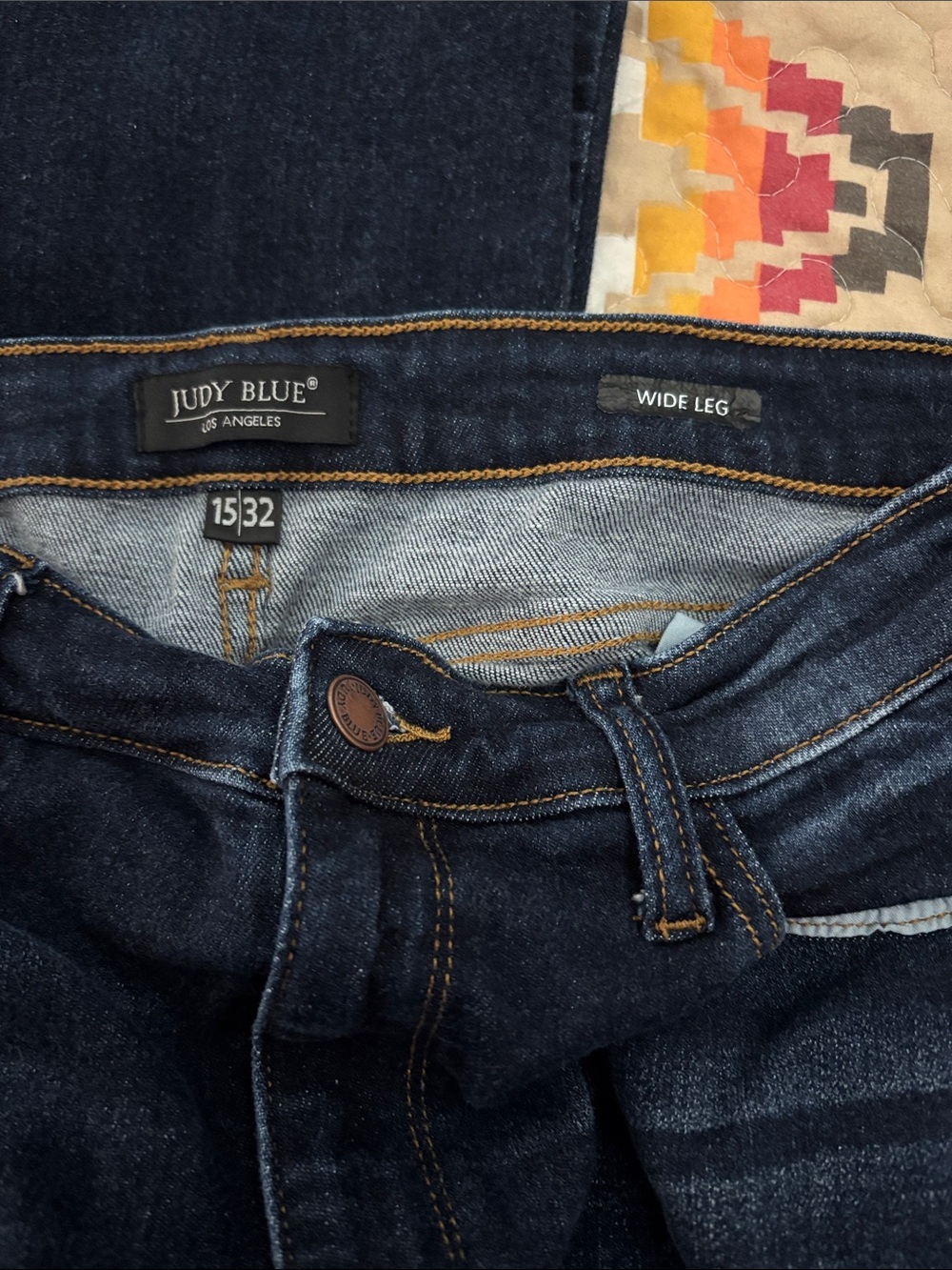 Judy Blue Women's Dark Wash Wide Leg Crops - Dark Blue - Picture 2 of 3